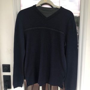 Van Heusen Navy Layered Crewneck Men’s Small